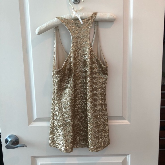 Boston Proper Gold Sequined Top Size XS - Picture 9 of 14